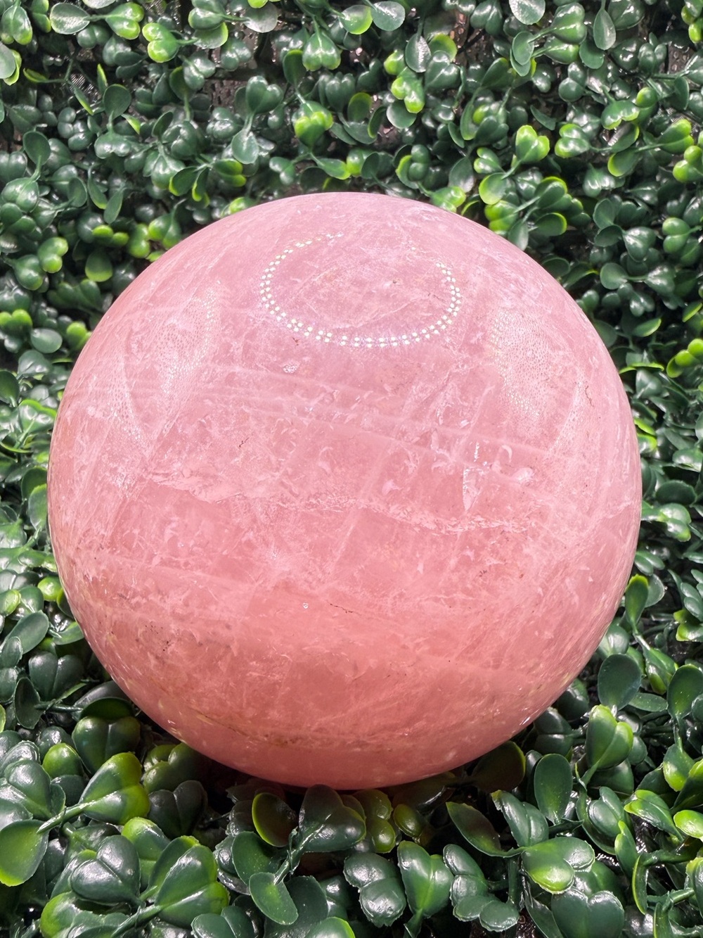 3.66 lb Rose Quartz Sphere w/ Dendrites - Picture 5 of 7